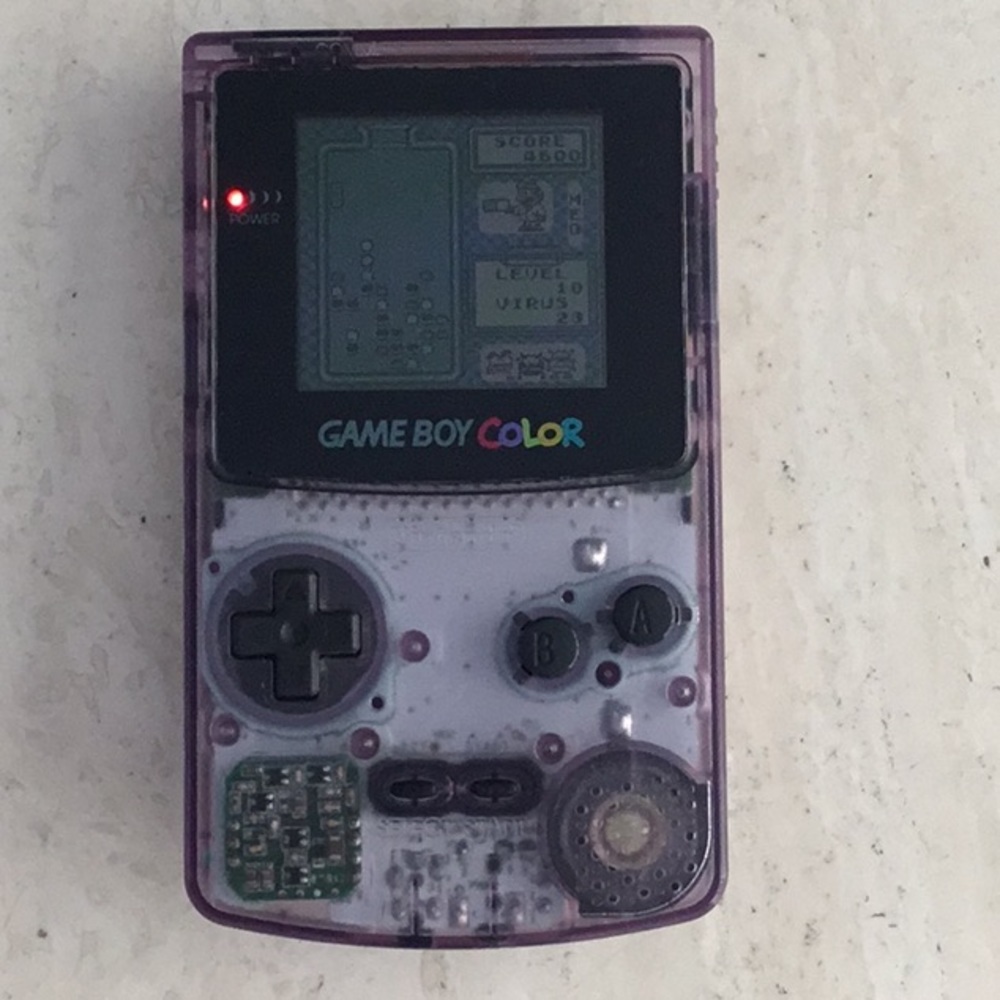 Gameboy Color System Clear Atomic Purple Console Handheld Nintendo Game Boy - Picture 2 of 12